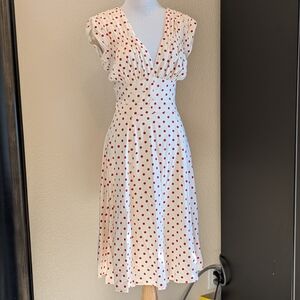 Trashy Diva 1940s Style Red Polka Dot Swing Dress Ivory Retro Size 2 NWT